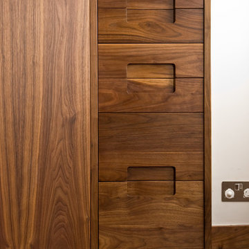 Walnut veneered bedroom furniture