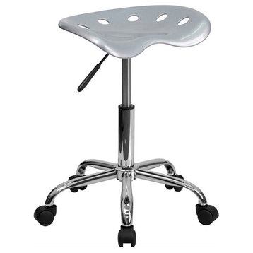 Scranton & Co Adjustable Bar Stool with Chrome Base in Silver