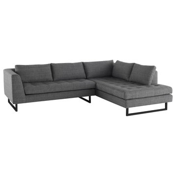 Nuevo Furniture Janis Sectional Sofa in Dark Grey