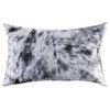 HomeRoots 18" x 18" x 5" Salt And Pepper Black And White Cowhide Pillow