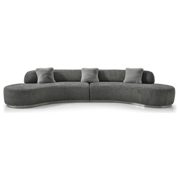 Whiteline Modern Living Perla Sofa, Dark Grey