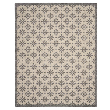 Palamos French Country Floral Cream 7'10" x 9'10" Indoor Outdoor Area Rug