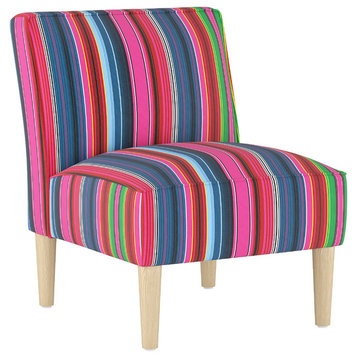Kristian Armless Chair, Serape Stripe Bright Multi