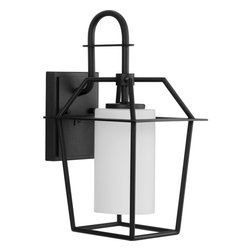 Progress Lighting - Chilton Collection 14-7/8, 1-Light Textured Black Outdoor Wall Lantern - Outdoor Wall Lights And Sconces