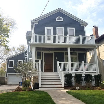 Winnetka, IL Iron Gray Colonial Exterior Remodel Hardie Siding