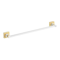 Secret Bath - Alexa Chrome Gold Swarovski Crystals Towel Bar, Medium Towel Bar 17.5" - Towel Bars