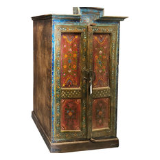 Mogulintrior - Consigned Armoire Hand Painted Cabinet, Wood - Armoires and Wardrobes