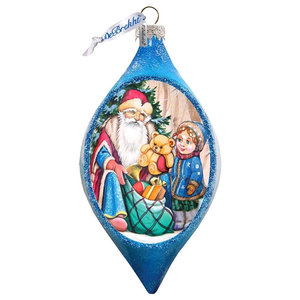 Hand Painted Toy Bag Glass Ornament Drop Traditional Christmas Ornaments By G Debrekht