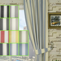 Moonbay Stripe Versatile Pleat Cotton Curtains - Curtains