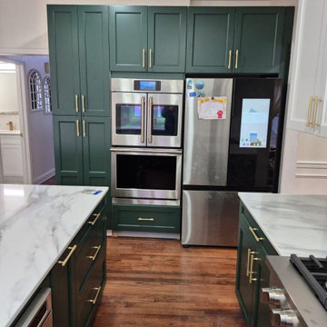 Modern Green & White Kitchen Remodel