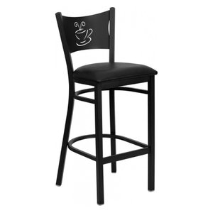 Flash Furniture Hercules Series Black Ladder Back Metal Restaurant Bar Stool