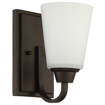 Craftmade Grace 1 Light Vanity Light, Espresso w/White Frosted Glass