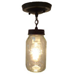 The Lamp Goods - Mason Jar Ceiling Light With Chain and New Quart, Oil Rubbed Bronze - See images for color swatch