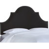Taylor Nail Button High Arch Notched Headboard, Velvet Black, Twin