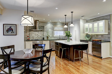 Example of a transitional kitchen design in Houston