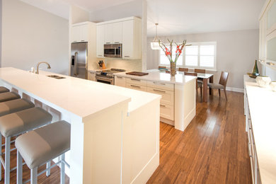 Example of a transitional kitchen design in Miami