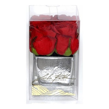Red Rose Square Vase