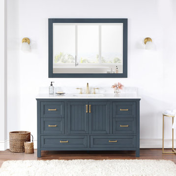 Isla Single Bathroom Vanity Set, Classic Blue, 60, With Mirror
