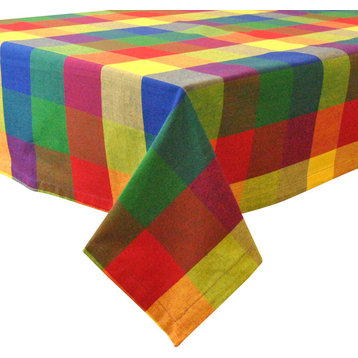 Palette Check Indian Summer Tablecloth, 60"x84"