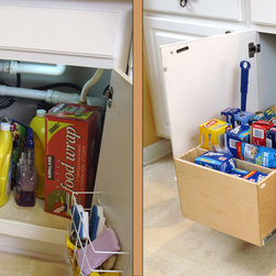 Pull Out Shelves with Riser Attachment - Kitchen Drawer Organizers
