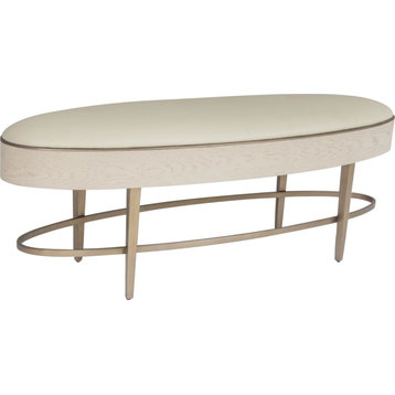 Ellipse Bench - Ivory, Painted Stainless Steel