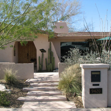 Contemporary Entry, Water Feature, Sculptural Gates, Sculptural Railing