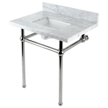 KVBH3022M8SQ6 30" Console Sink with Brass Legs (8-Inch, 3 Hole)