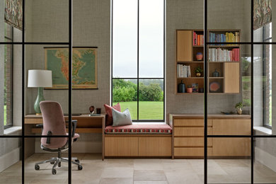 Design ideas for a bohemian home office in Surrey.