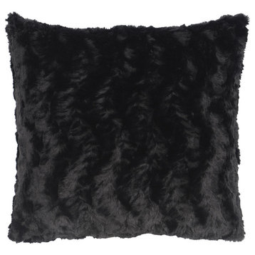 Obsidian Decorative Pillow, Black, 18"x18"