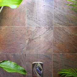 Island Stone Copper Quartzitic Slate Solid Bath - Tile