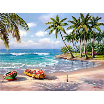 Tile Mural, Tropical Bay by Sung Kim