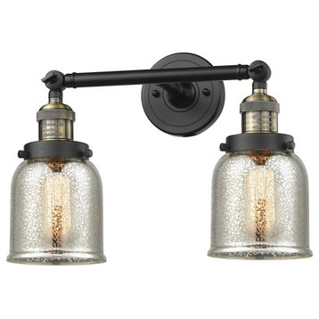 Innovations 2-LT LED Small Bell 15" Bathroom Fixture - Black Antique Brass