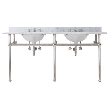 Embassy 72" Wide Double Wash Stand & P-Trap, Polished Nickel