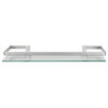 Floating Wall Mount Tempered Glass Bathroom Shelf With Brushed Chrome Rail