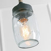 LNC 1-Light Glass Mason Jar Pendant Lighting