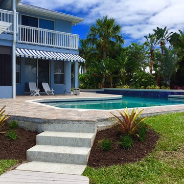 Melbourne Beach Pool Landscaping Before and After