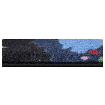 Area Rug Galaxy Starry Night Nylon Stainmaster Carpet, Galaxy Multi, 7'x10'