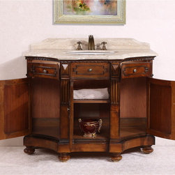Abel Antique 48 inch Medium Brown Single Sink Bathroom Vanity - Bathroom Vanities And Sink Consoles
