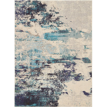 Nourison Celestial CES02 Rug 3'11"x5'11" Ivory Teal Blue Rug