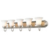 Golden Lighting Brookfield 5-Light Bath Vanity, Pewter With Opal Glass