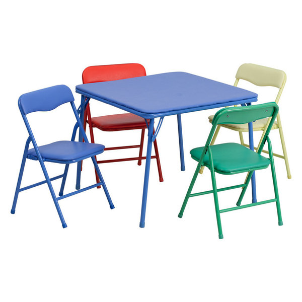 Kids Colorful 5 Piece Folding Table and Chair Set