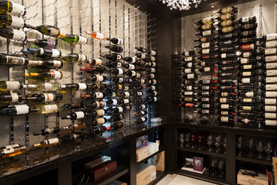 Trendy wine cellar photo in Indianapolis