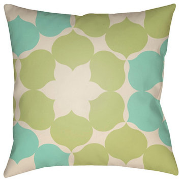 Modern by Surya Poly Fill Pillow, Cream/Mint/Lime, 22' x 22'