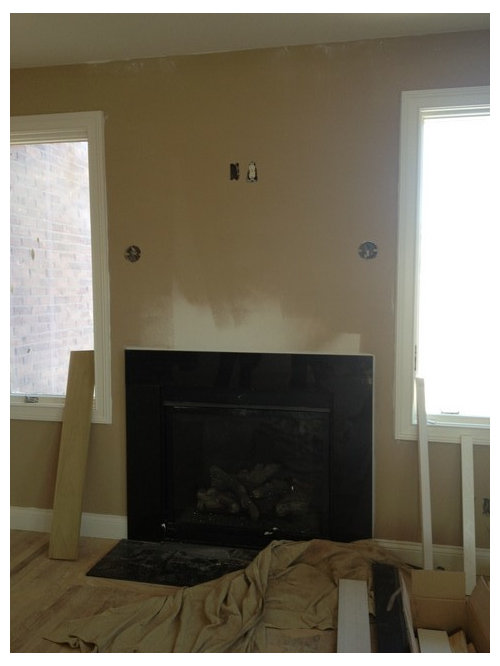 Fireplace Without Mantle, Decorate Over Fireplace No Mantle