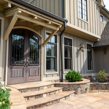 Flagstone Patio, stone planters and walkways