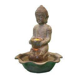 Kneeling Buddha Tabletop Fountain - Indoor Fountains