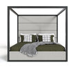 Modrest Manhattan- Contemporary Canopy Grey Bed, Eastern King