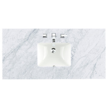 48" Single 3 Cm Top, Carrara White W/ Sink