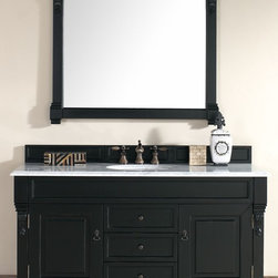 60 inch Black Finish Single Traditional Bathroom Vanity Optional Countertop - Bathroom Vanities And Sink Consoles