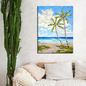 'Sweet Palms' Wrapped Canvas Coastal Wall Art